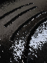 Black Knitted Sequins Polyamide Elastane