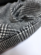 Wool Blend Tweed Checked Gray