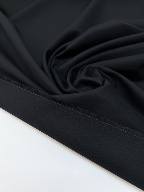 Black Cotton Twill Suit Fabric