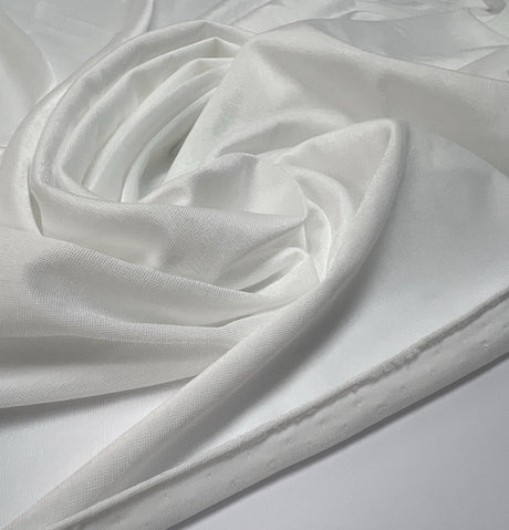 White Polyester Elastane Knitted Fabric