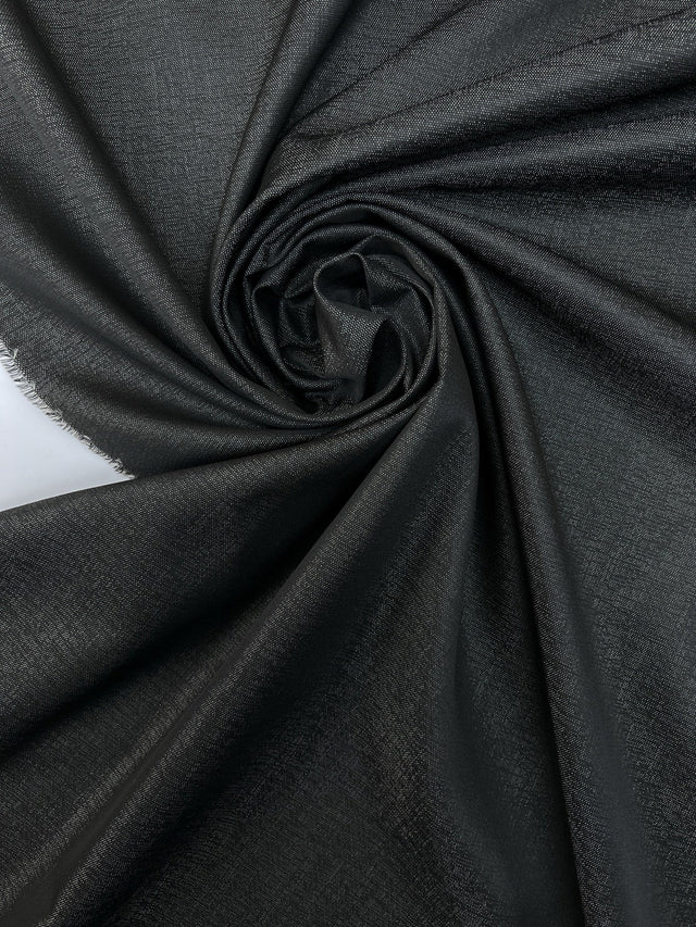 Wool Jacquard Fabric Black