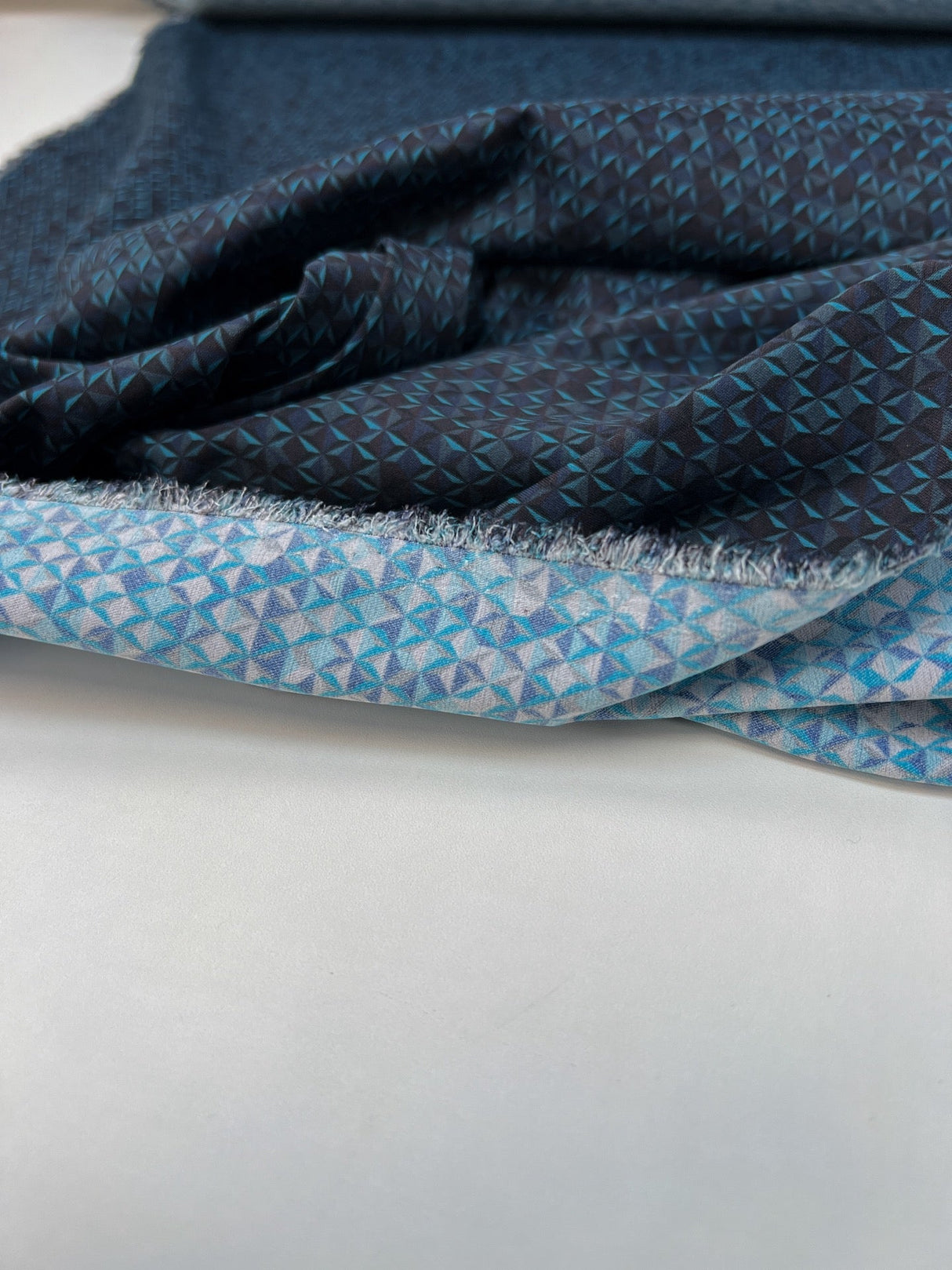 Polyamide Elastane Knit Printed Gray Blue