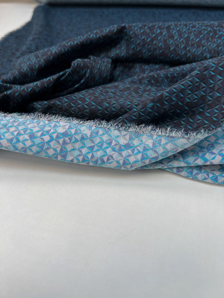 Polyamide Elastane Knit Printed Gray Blue