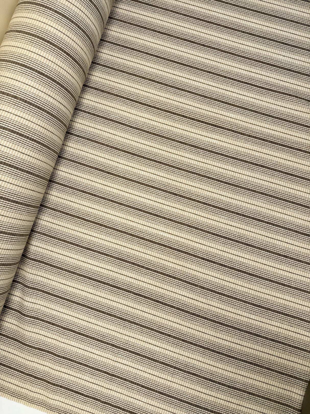 Wool Cotton Striped Fabric