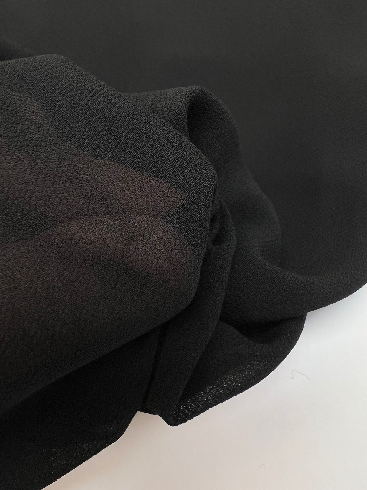 Black Polyamide Crepe Fabric