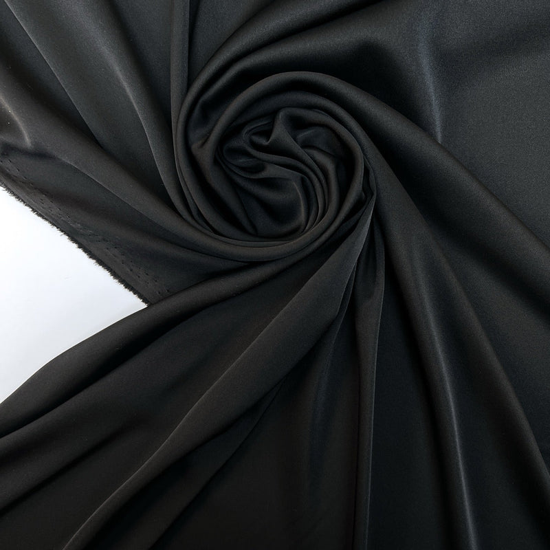 Black Stretch Sateen Fabric