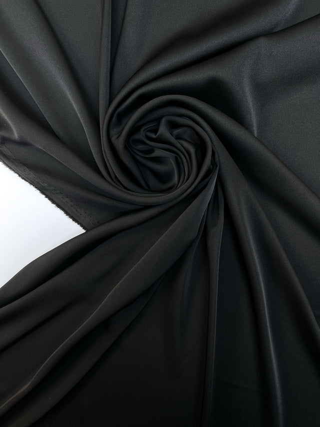 Black Stretch Sateen Fabric
