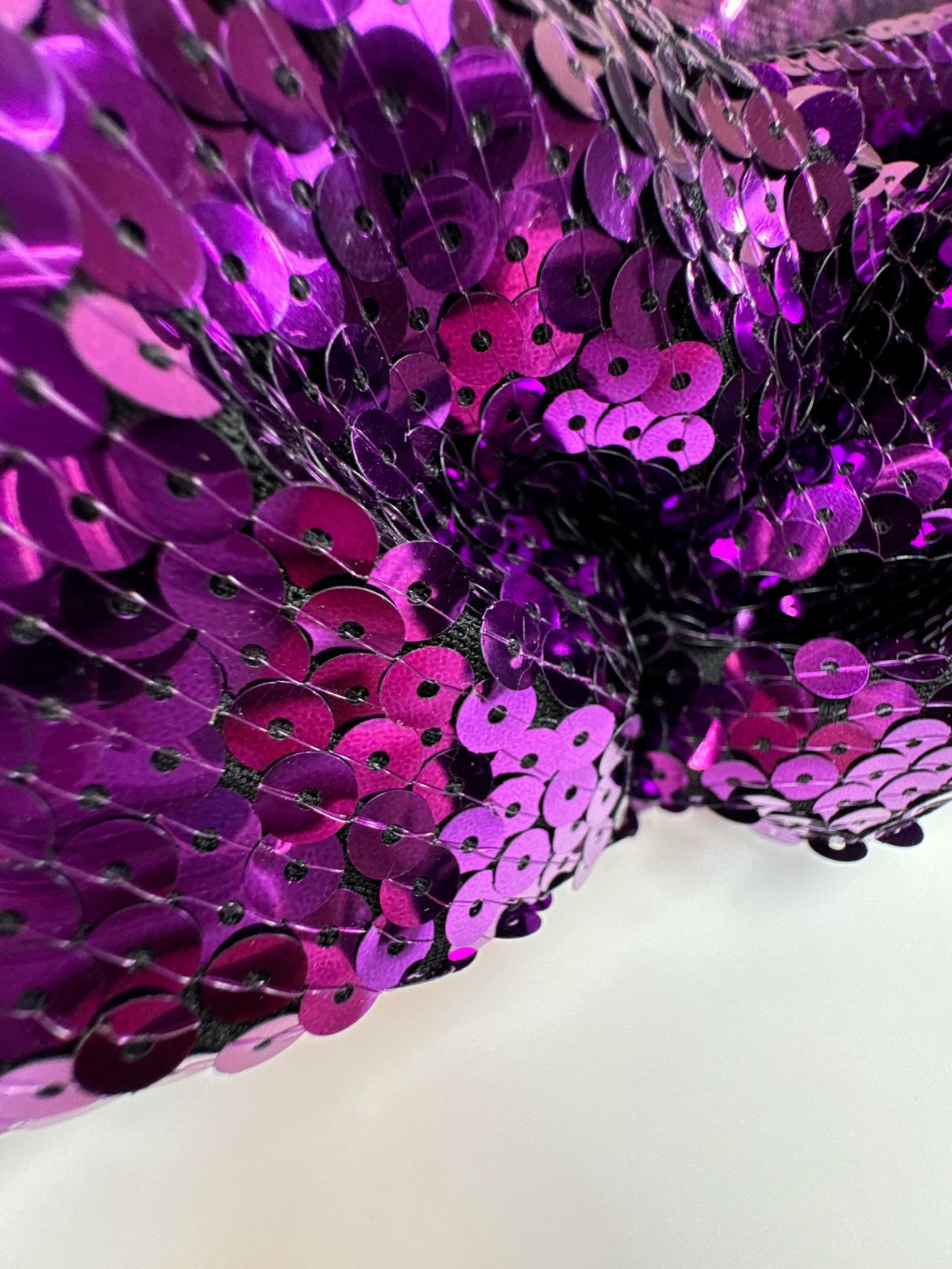 Italian Polyester Woven Sequined Black Pink