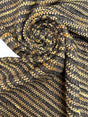 Cotton Tweed Striped Green-Beige with Wool and Lurex