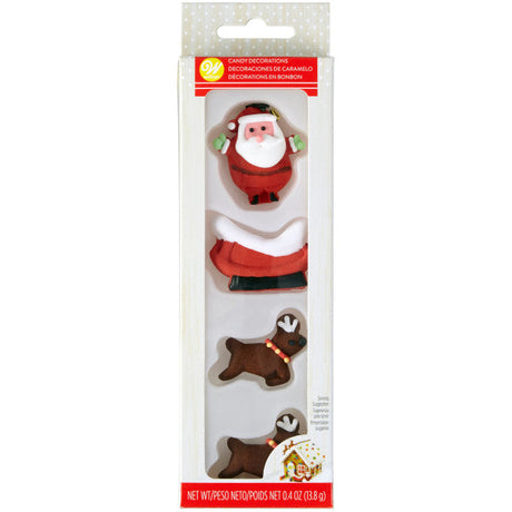 Wilton Santa and Sleigh Gingerbread House Icing Decorations – 4 Piece Set