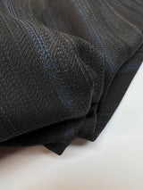 Wool Striped Fabric Black Blue