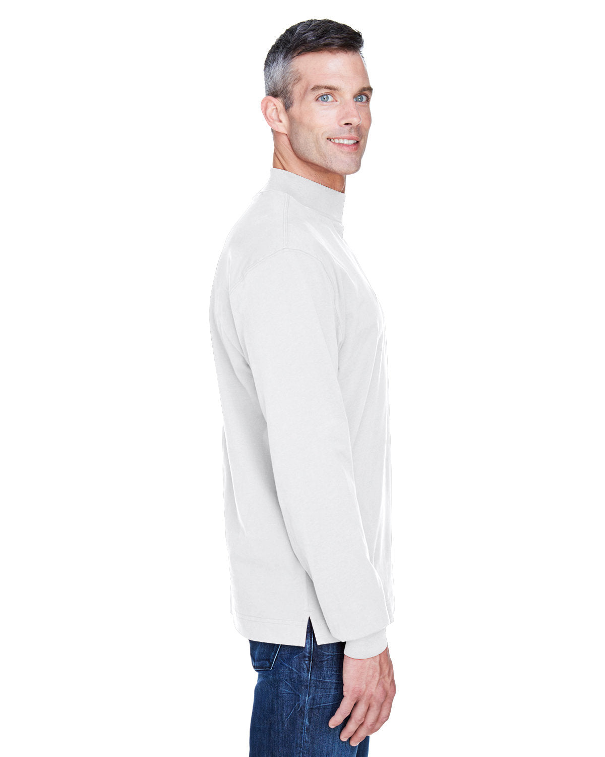 Adult Sueded Cotton Jersey Mock Turtleneck