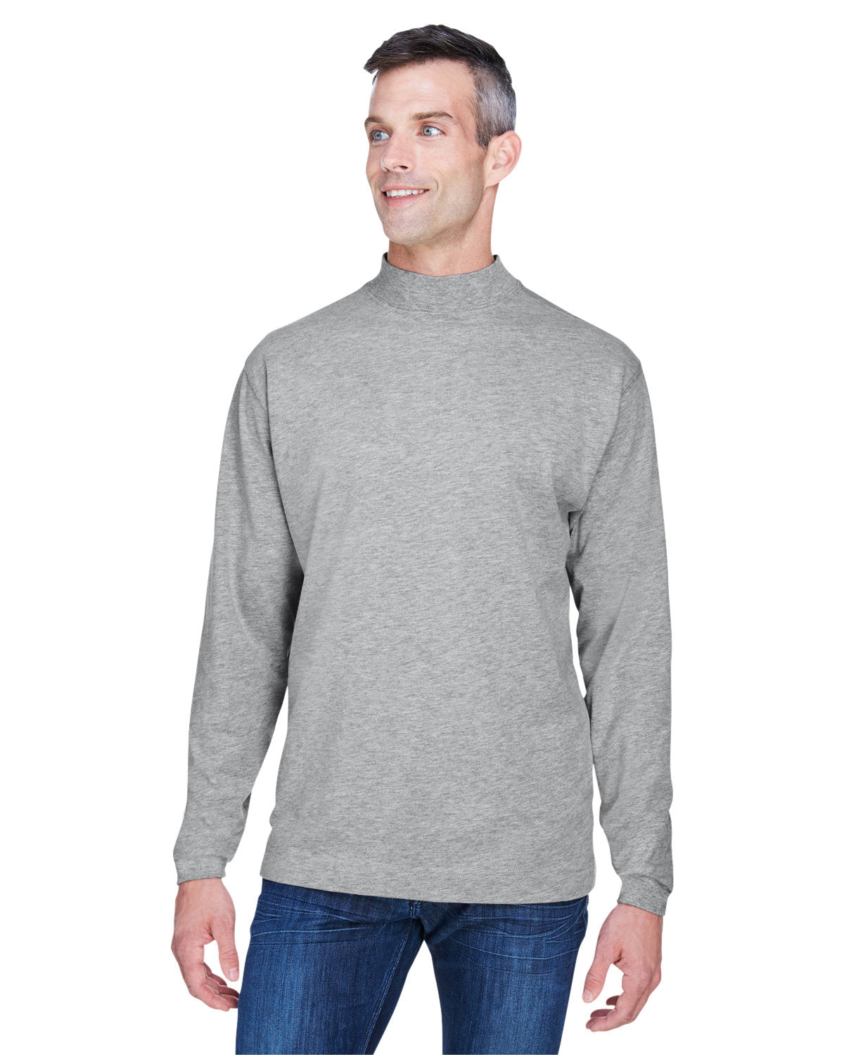 Adult Sueded Cotton Jersey Mock Turtleneck