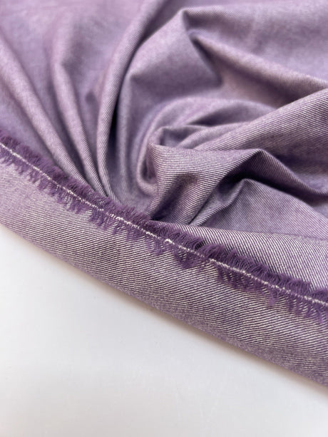 Cotton Twill Fabric White Purple