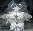 The Doves & Heart Cake Topper D39, 10 1/2" High