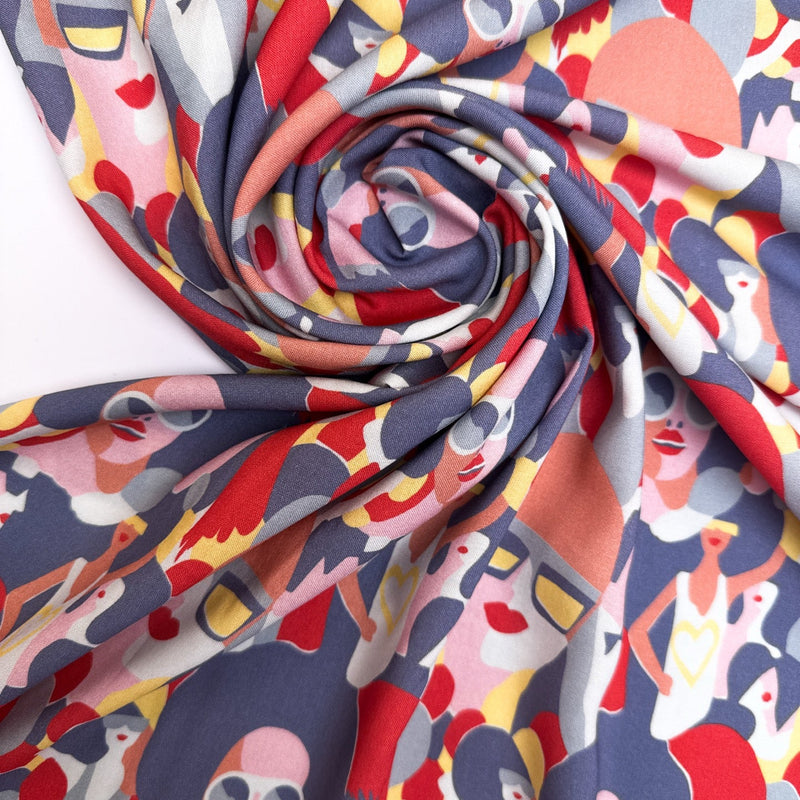 Viscose Fabric Abstract Print Multicolour