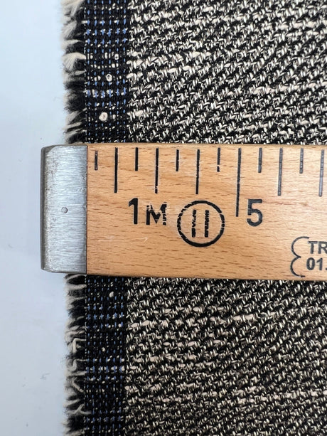 Wool Cotton Tweed Melange Beige-Black
