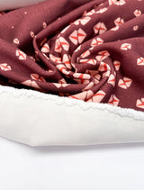 Virgin Wool Gabardine Printed Brown Pink