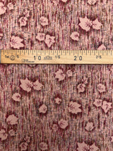 Wool Blend Abstract Print Fabric Brown Pink