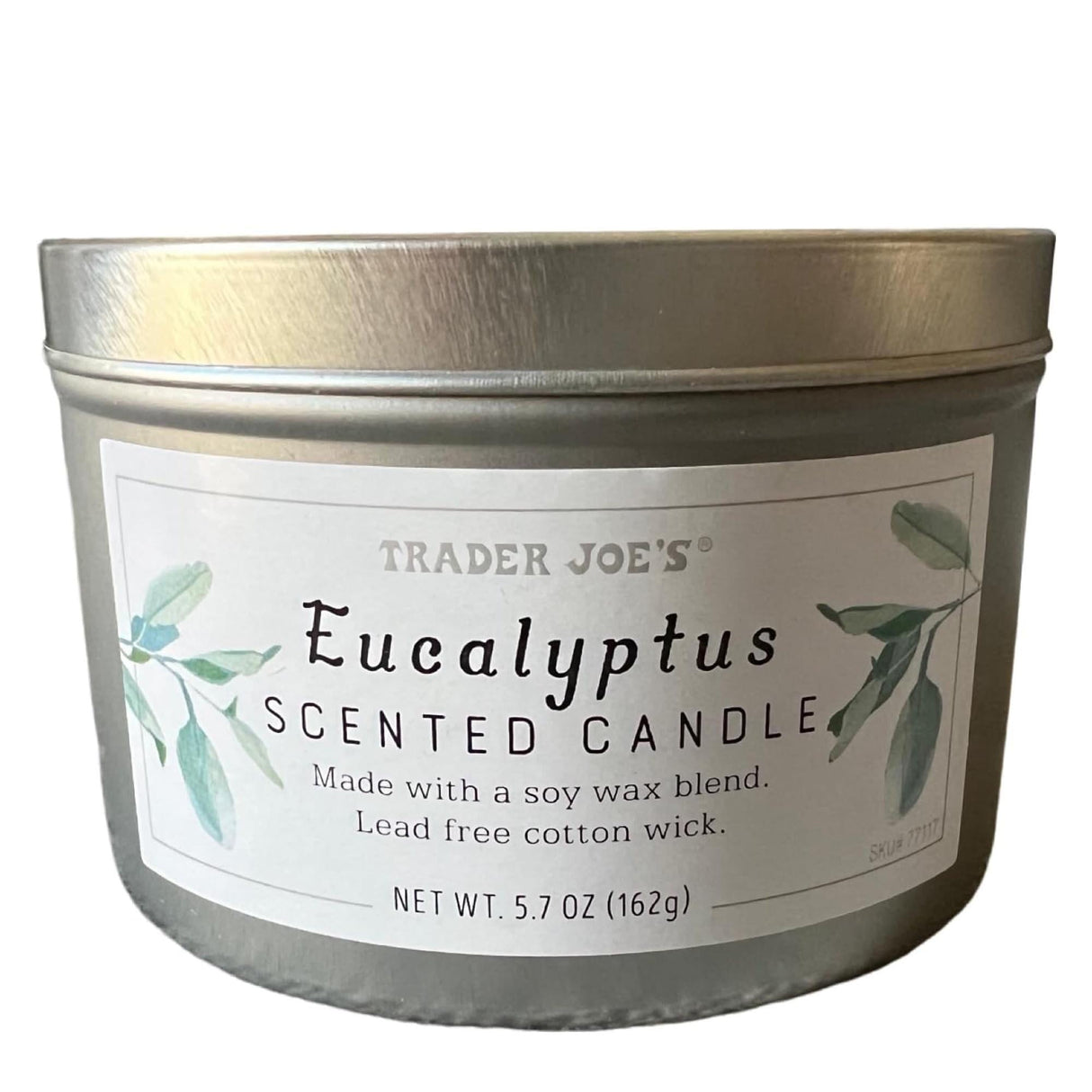 Trader Joe’s Eucalyptus Scented Candle - a Lead-Free Cotton Wick | 5.7 Oz