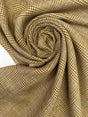 Italian Checked Linen Fabric Brown Beige