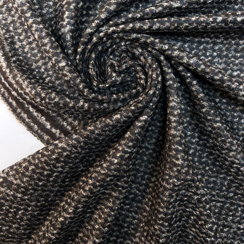 Wool Knit Abstract Shades Gray Brown Blue