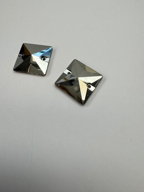 Silver Sewing Notions With Crystals