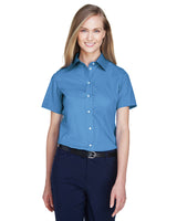 Ladies' Crown Collection® Solid Broadcloth Short-Sleeve Woven Shirt