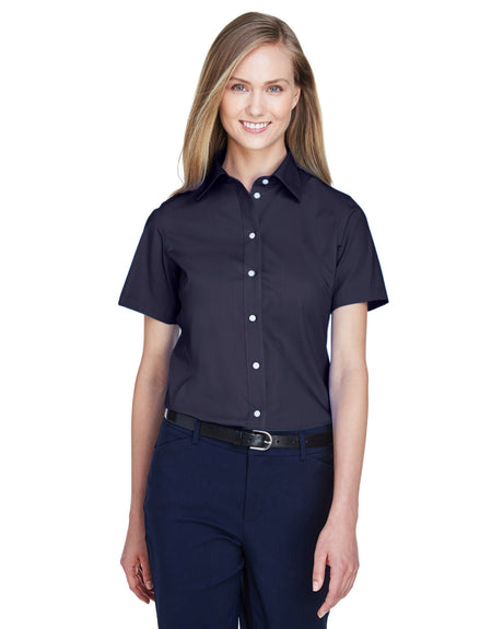 Ladies' Crown Collection® Solid Broadcloth Short-Sleeve Woven Shirt