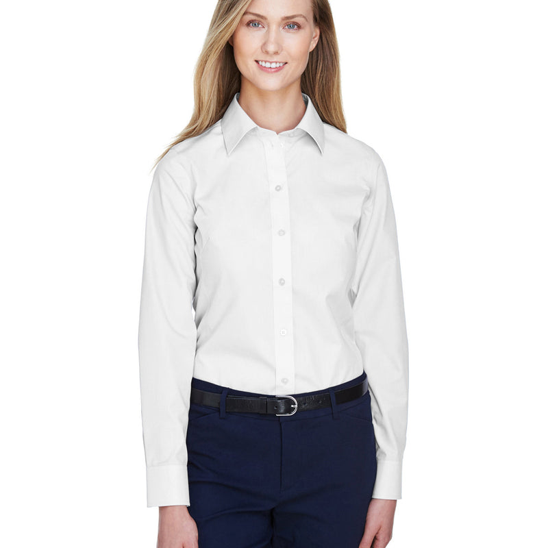 Ladies' Crown Collection® Solid Broadcloth Woven Shirt