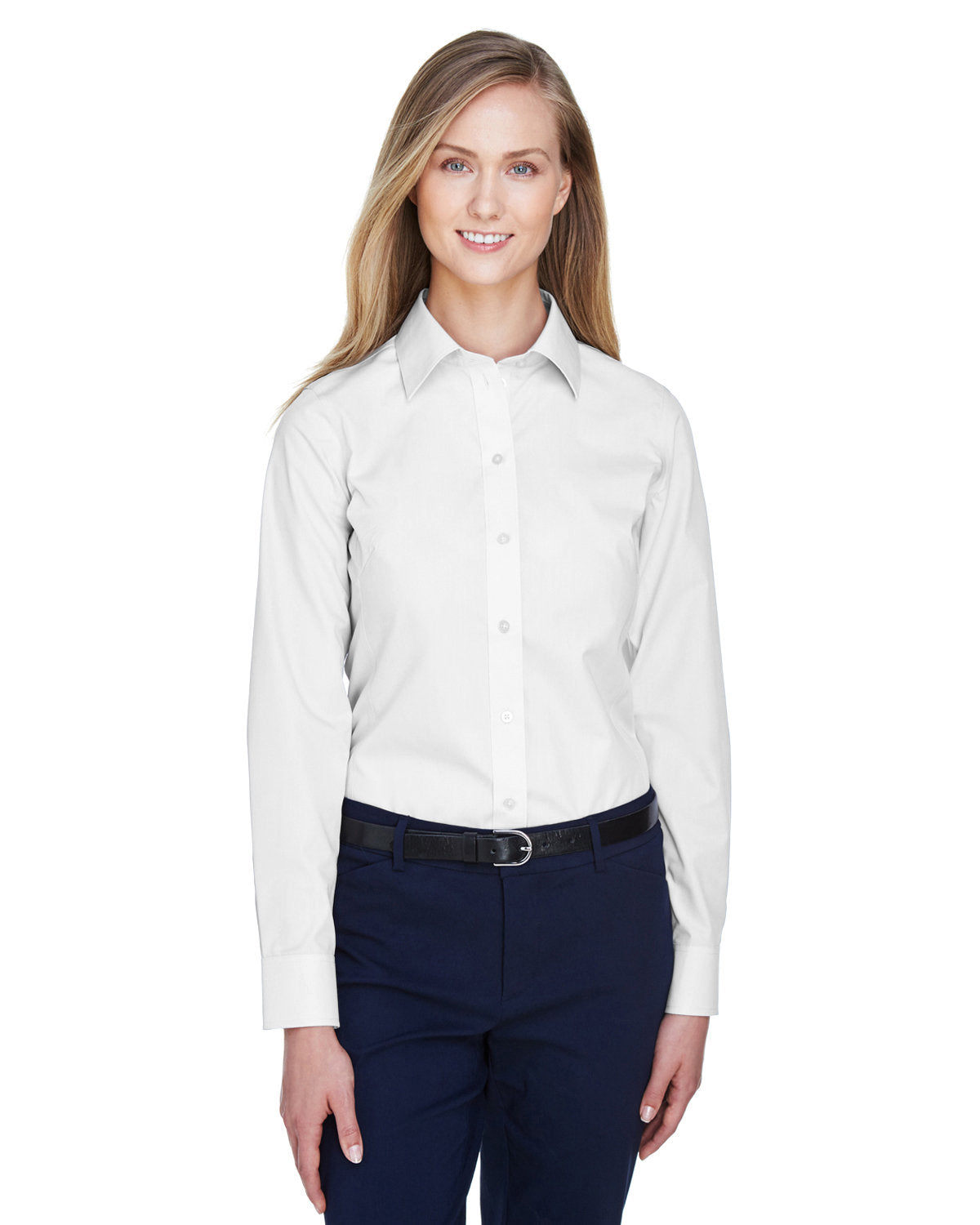 Ladies' Crown Collection® Solid Broadcloth Woven Shirt