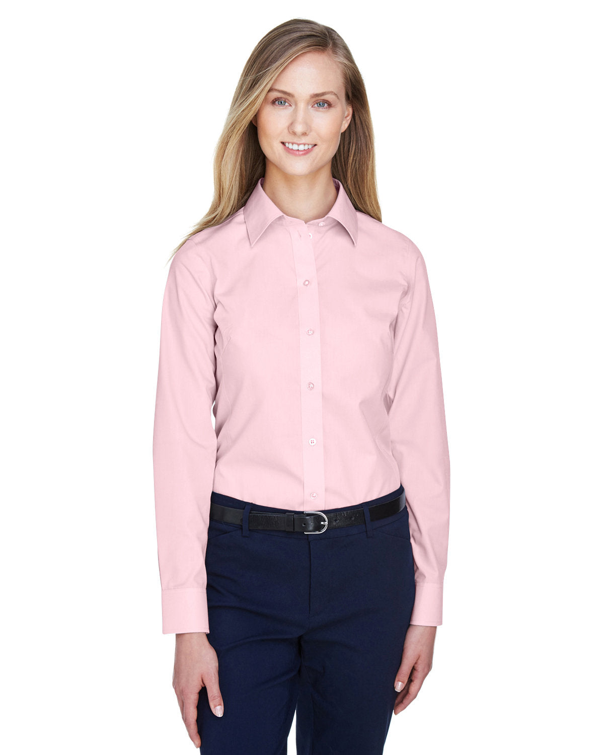 Ladies' Crown Collection® Solid Broadcloth Woven Shirt