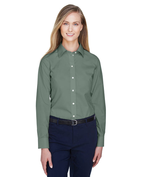 Ladies' Crown Collection® Solid Broadcloth Woven Shirt