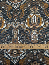 Polyester Fil Coupé Jacquard Printed Brown Black