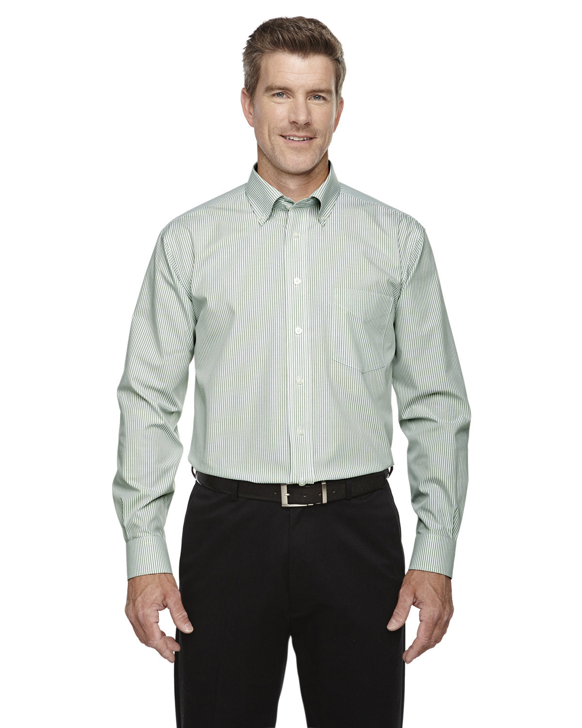 Men's Crown Collection® Banker Stripe Woven Shirt