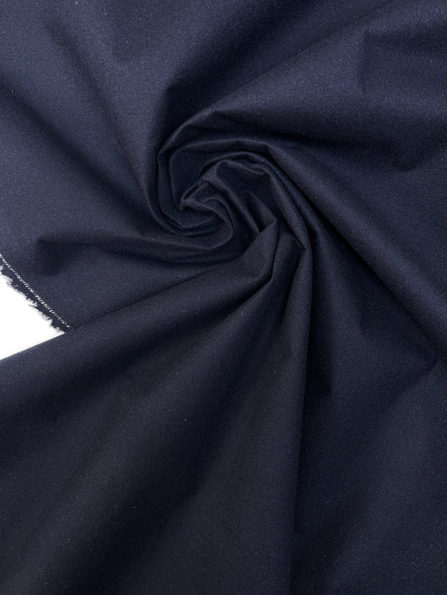 Italian Wool Twill White Blue Fabric
