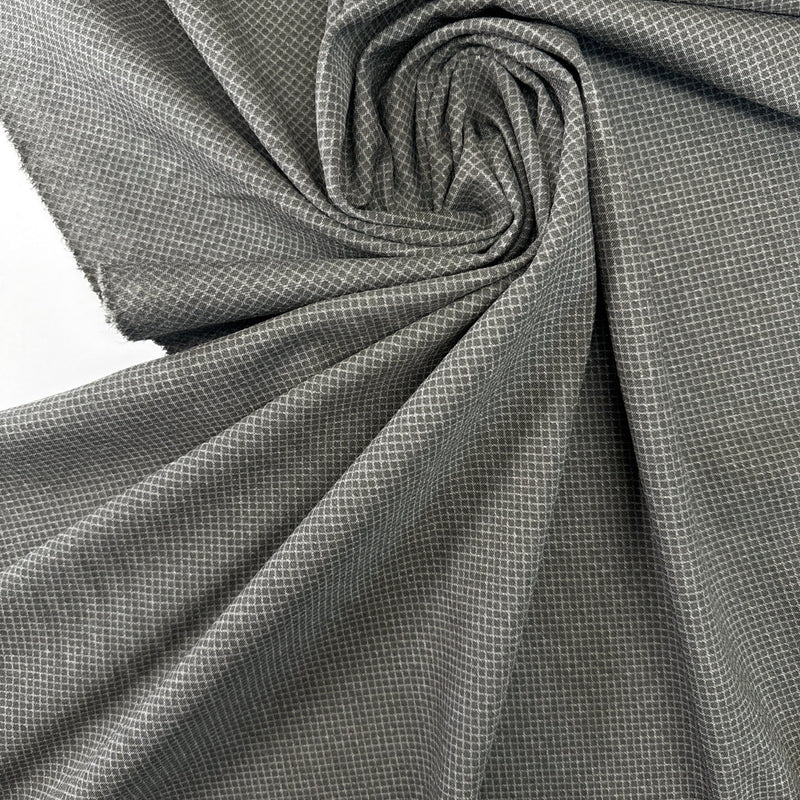 Viscose Knit Geometric Gray Stretch Fabric