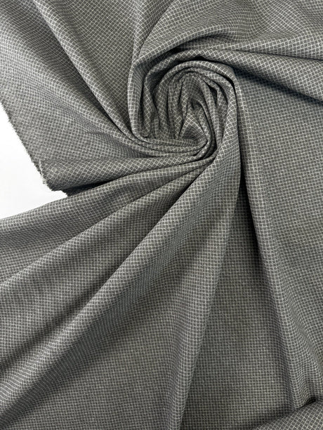 Viscose Knit Geometric Gray Stretch Fabric