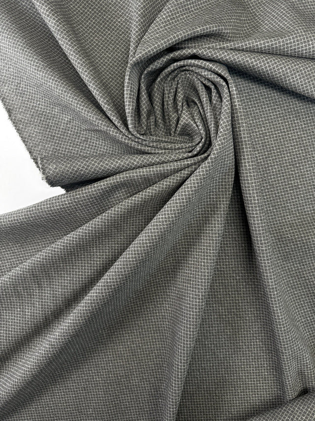 Viscose Knit Geometric Gray Stretch Fabric