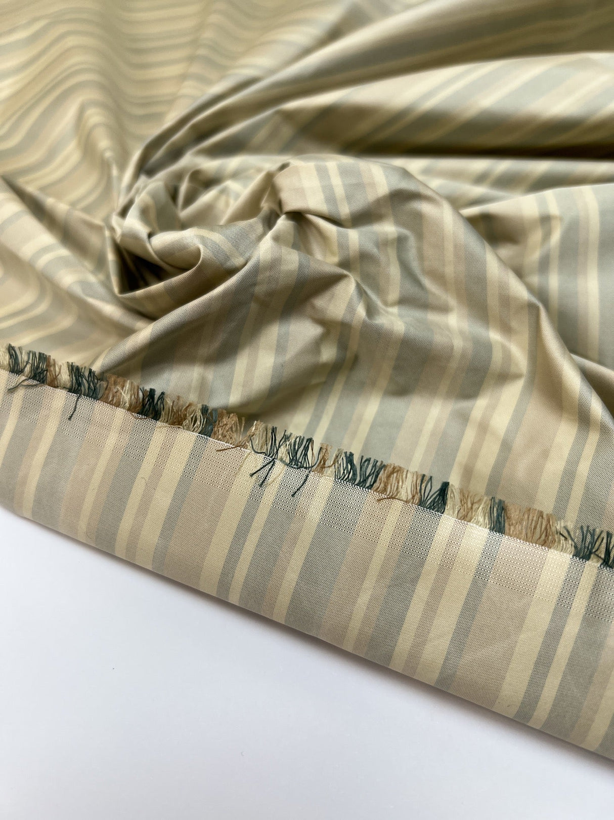 Polyamide Striped Fabric Green Beige
