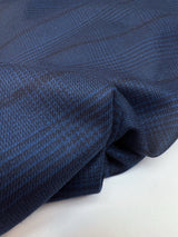 Blue Black Stretch Twill Fabric