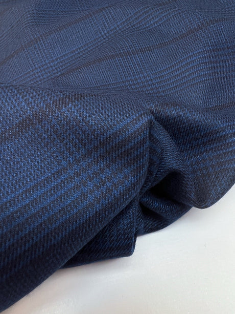 Blue Black Stretch Twill Fabric