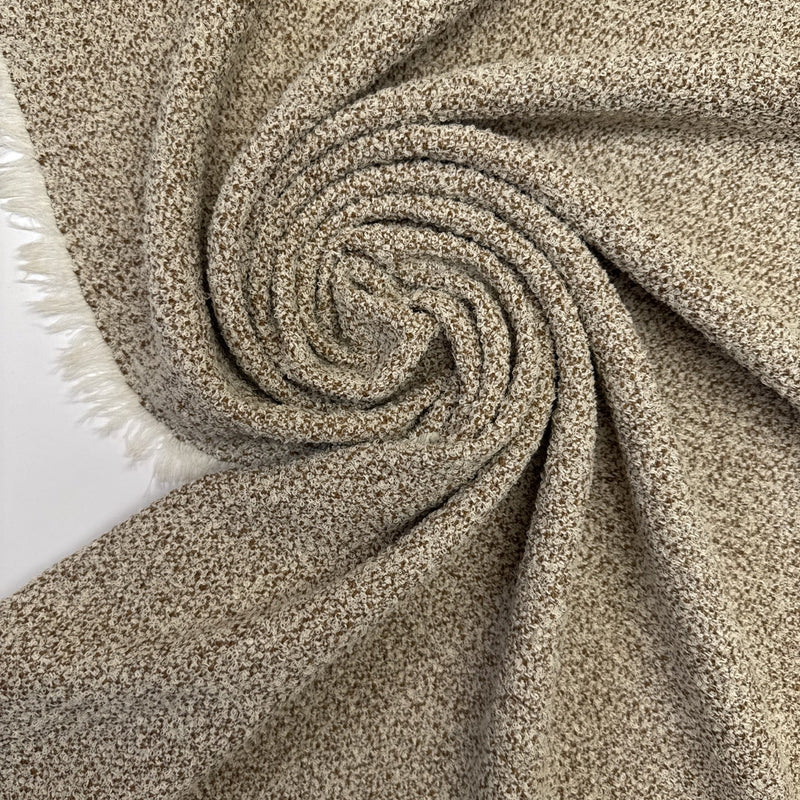 Cotton Polyamide Bouclé Beige Stretch