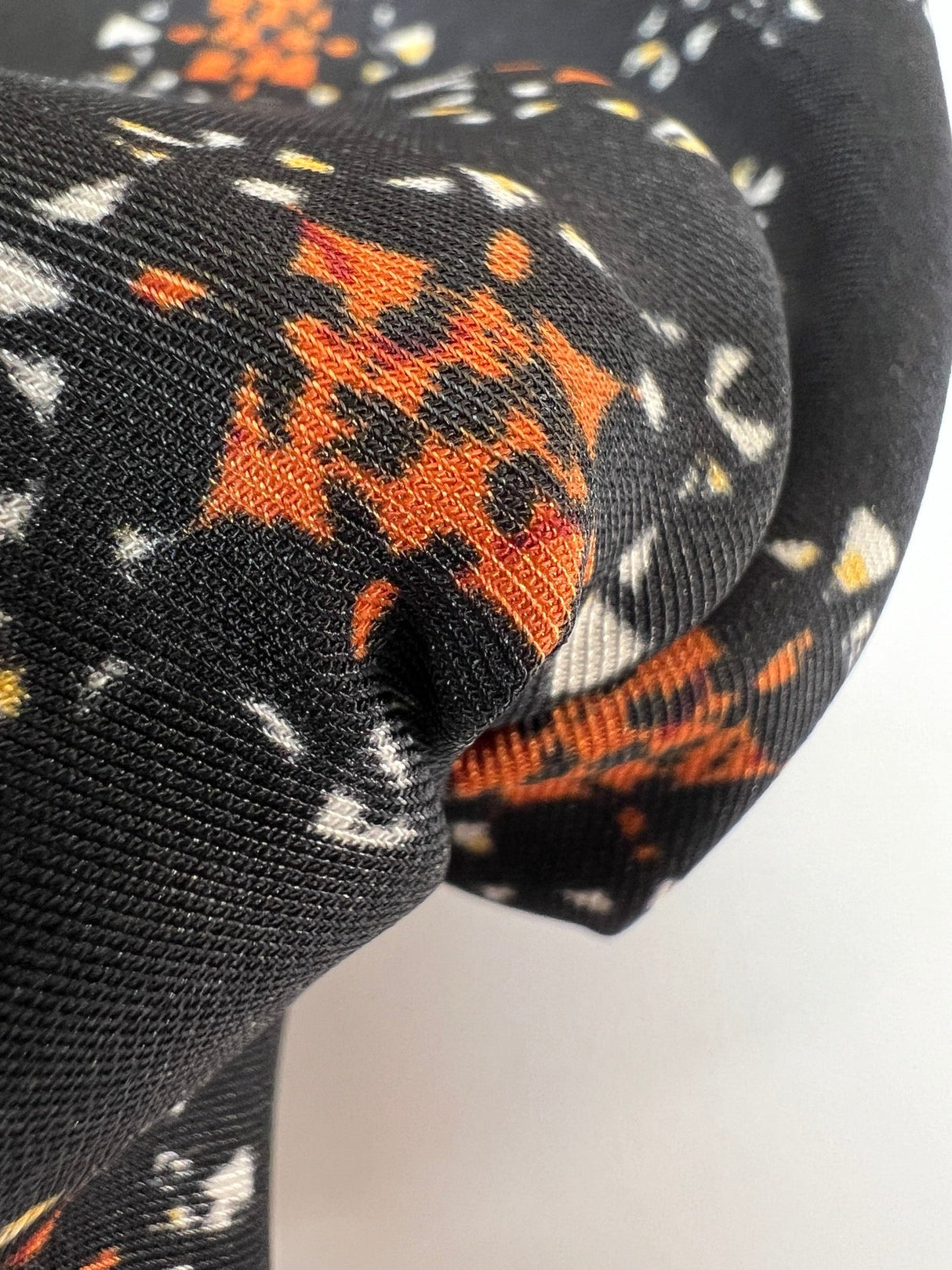 Printed Polyester Geometric Brown Black