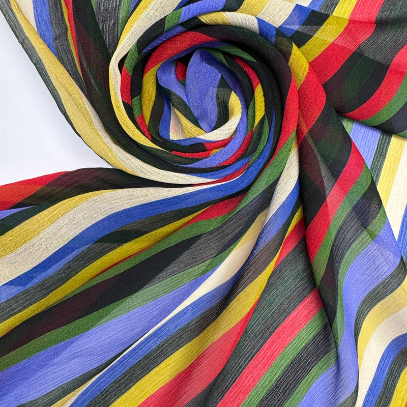 Viscose Chiffon Multicolour Crinkled