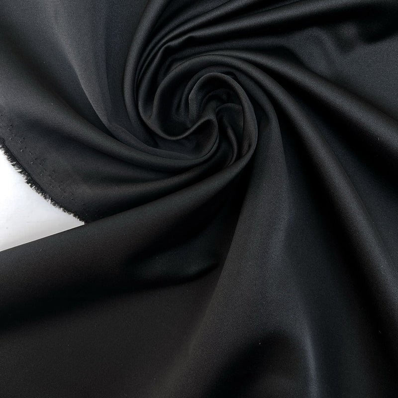 Black Polyester Satin Suit Fabric