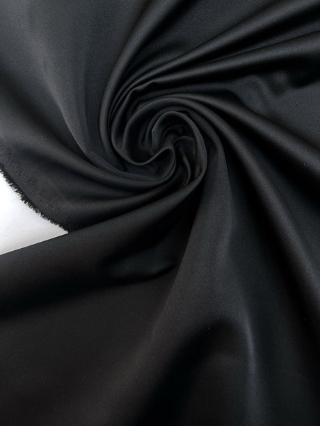 Black Polyester Satin Suit Fabric