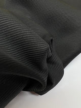 Black Wool Rep Weave Fabric