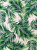 Big Leaves Design Polyester Spandex Fabric - Big Leaves Print, 58"-60" Width