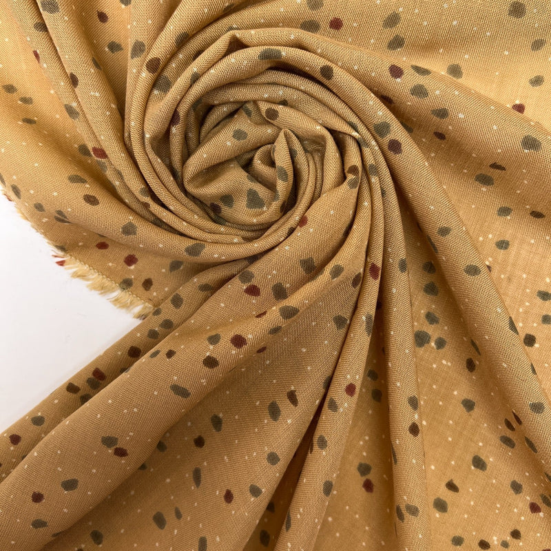 Acrylic Woven Printed Brown Beige Fabric